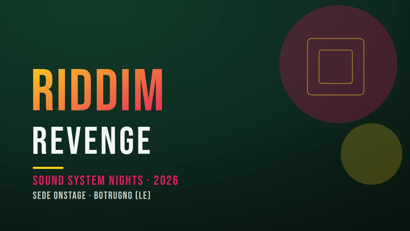 Cover evento Riddim Revenge 2026