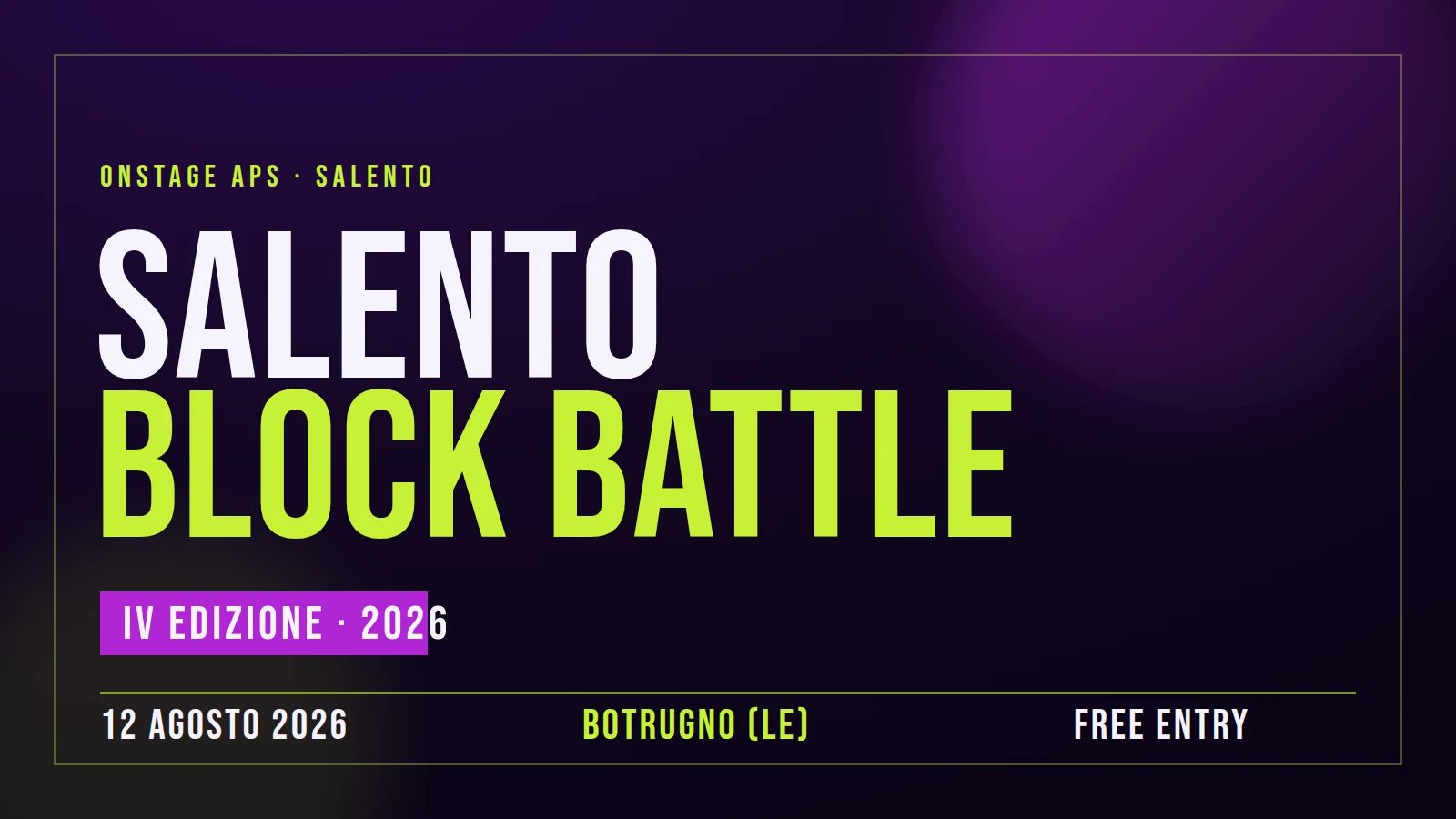 Cover evento Salento Block Battle 2026